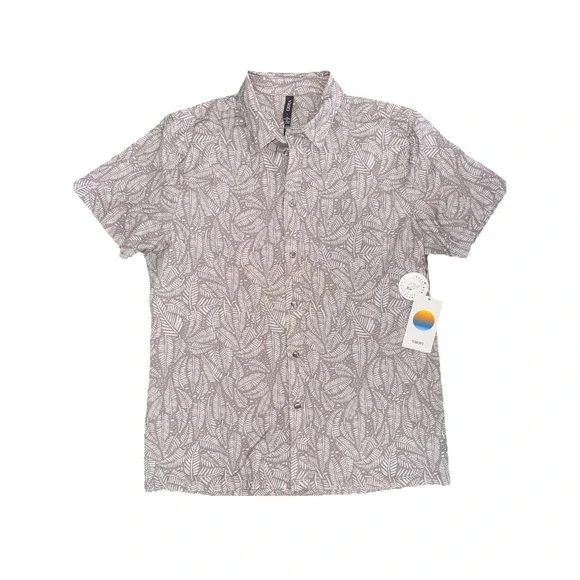 Vuori Men's Short Sleeve Bridge Button Down Shirt, Umber Sago, Size Large NWT - Picture 3 of 7